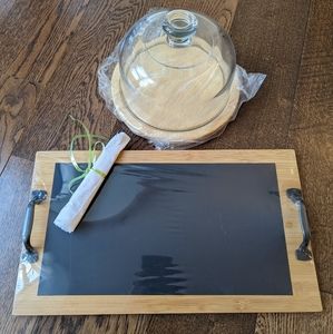 Cheese Dome Tray and Chalkboard Platter